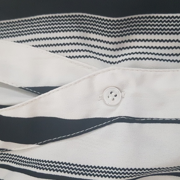 Urban Behavior Black and White Striped Button Up Blouse - Picture 5 of 6
